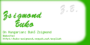 zsigmond buko business card